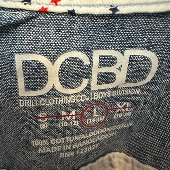 Boys Blue and Red Stars Button Up Shirt - Picture 2 of 4